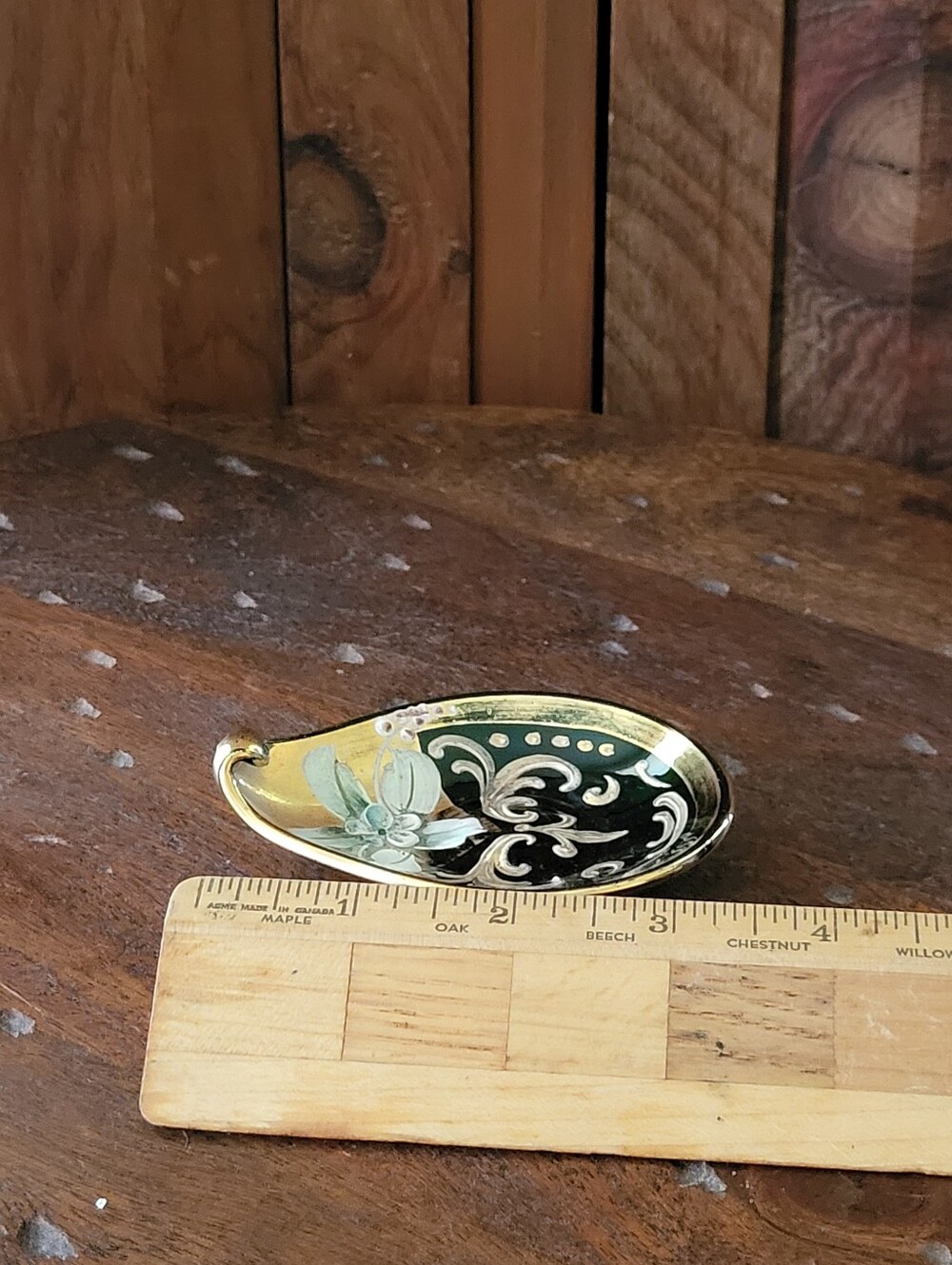 Bohemian green Glass Trinket Dish - Picture 9 of 11